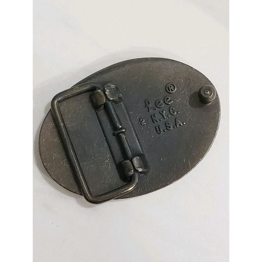 LEE SINCE‎ 1950 MADE IN U.S.A. belt Buckle Lee N.Y.C. USA Vintage brass oval